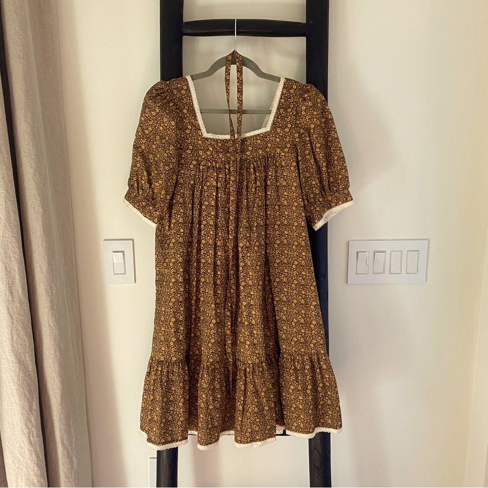Christy Dawn Berkley Dress in Maroon Blooming Vine, S